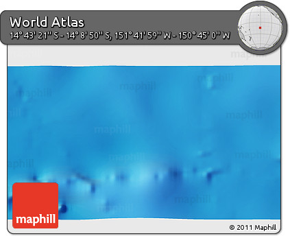 Shaded Relief 3D Map of the Area around 14° 26' 6" S, 151° 13' 29" W