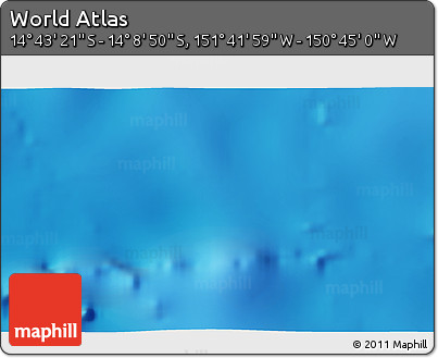 Shaded Relief 3D Map of the Area around 14° 26' 6" S, 151° 13' 29" W