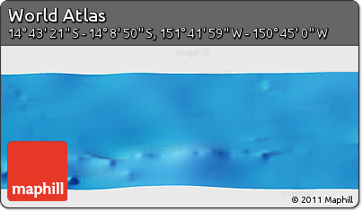 Shaded Relief Panoramic Map of the Area around 14° 26' 6" S, 151° 13' 29" W