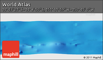Shaded Relief Panoramic Map of the Area around 14° 26' 6" S, 151° 13' 29" W
