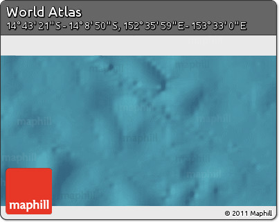 Satellite 3D Map of the Area around 14° 26' 6" S, 153° 4' 29" E