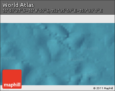 Satellite 3D Map of the Area around 14° 26' 6" S, 153° 4' 29" E