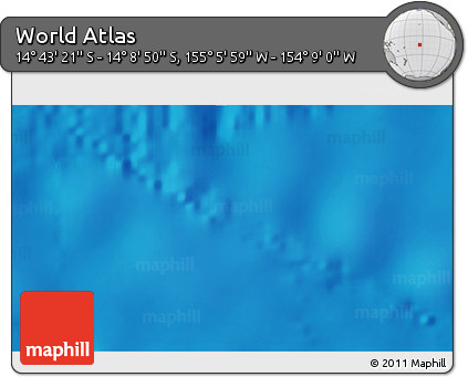 Shaded Relief 3D Map of the Area around 14° 26' 6" S, 154° 37' 30" W