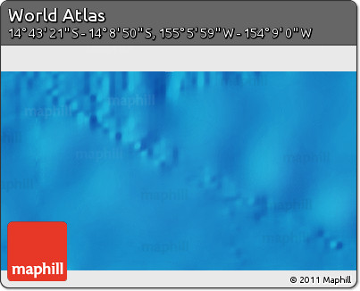 Shaded Relief 3D Map of the Area around 14° 26' 6" S, 154° 37' 30" W
