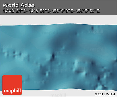 Satellite 3D Map of the Area around 14° 26' 6" S, 155° 37' 30" E