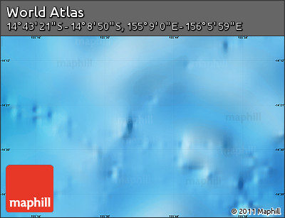 Physical Map of the Area around 14° 26' 6" S, 155° 37' 30" E