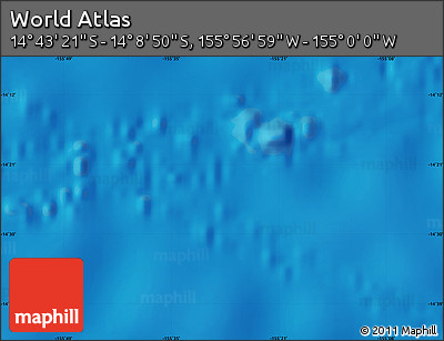 Physical Map of the Area around 14° 26' 6" S, 155° 28' 29" W