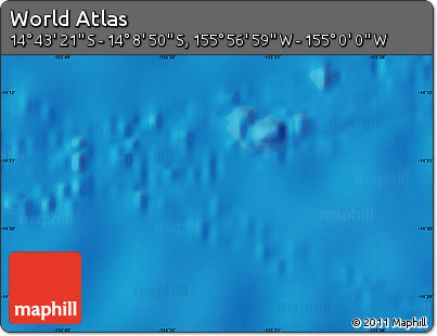 Physical Map of the Area around 14° 26' 6" S, 155° 28' 29" W