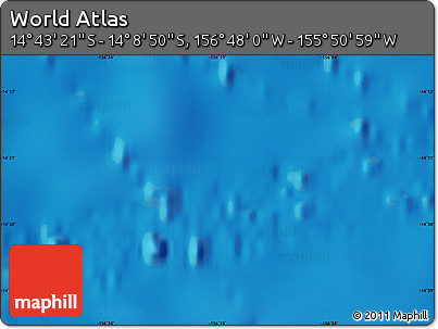 Physical Map of the Area around 14° 26' 6" S, 156° 19' 29" W