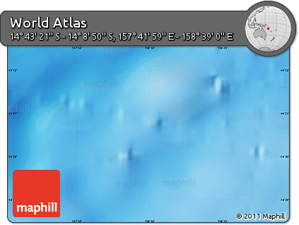 Physical Map of the Area around 14° 26' 6" S, 158° 10' 30" E