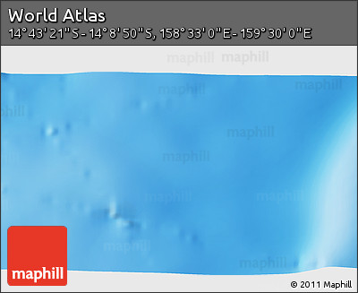 Physical 3D Map of the Area around 14° 26' 6" S, 159° 1' 30" E