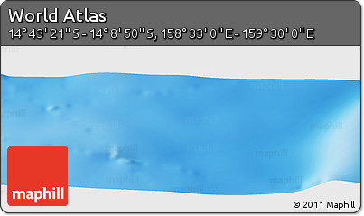 Physical Panoramic Map of the Area around 14° 26' 6" S, 159° 1' 30" E