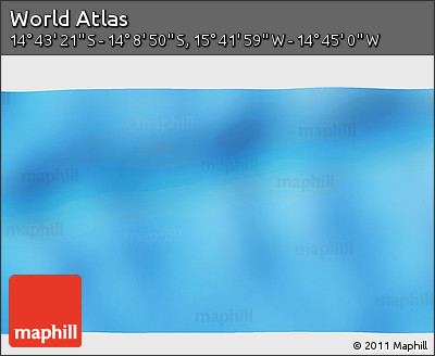 Shaded Relief 3D Map of the Area around 14° 26' 6" S, 15° 13' 29" W
