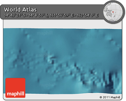 Satellite 3D Map of the Area around 14° 26' 6" S, 162° 25' 30" E