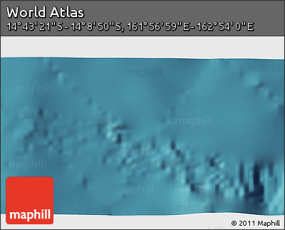 Satellite 3D Map of the Area around 14° 26' 6" S, 162° 25' 30" E