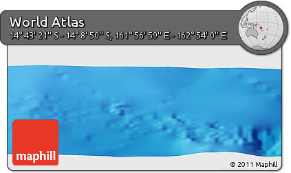 Physical Panoramic Map of the Area around 14° 26' 6" S, 162° 25' 30" E
