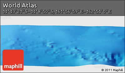 Physical Panoramic Map of the Area around 14° 26' 6" S, 162° 25' 30" E
