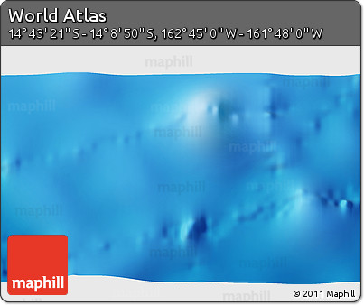 Physical 3D Map of the Area around 14° 26' 6" S, 162° 16' 30" W