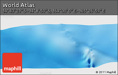Physical Panoramic Map of the Area around 14° 26' 6" S, 164° 58' 29" E