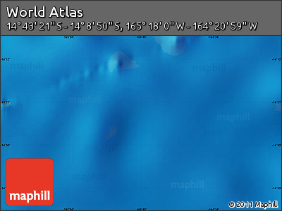 Physical Map of the Area around 14° 26' 6" S, 164° 49' 29" W