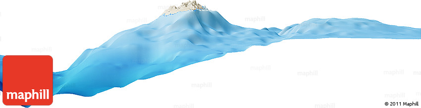 Shaded Relief Horizon Map of the Area around 14° 26' 6" S, 166° 40' 30" E