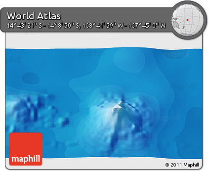 Political 3D Map of the Area around 14° 26' 6" S, 168° 13' 29" W