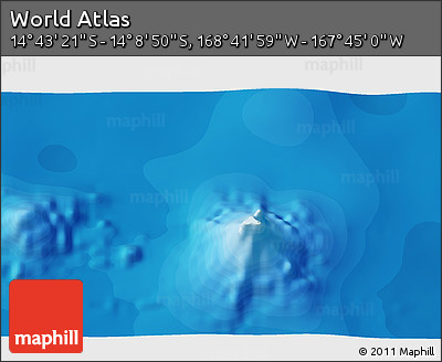 Political 3D Map of the Area around 14° 26' 6" S, 168° 13' 29" W