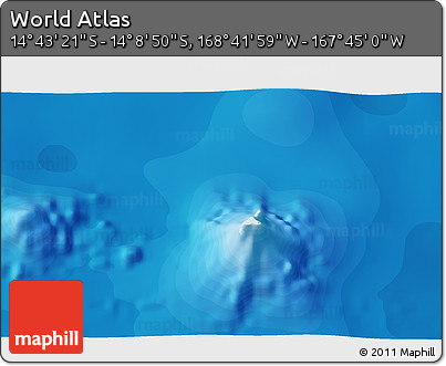 Political 3D Map of the Area around 14° 26' 6" S, 168° 13' 29" W