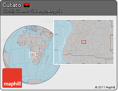 Gray Location Map of Cutato, hill shading