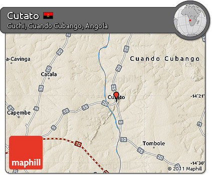 Shaded Relief Map of Cutato