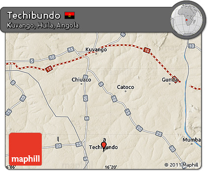 Shaded Relief Map of Techibundo