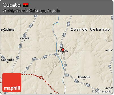 Shaded Relief Map of Cutato