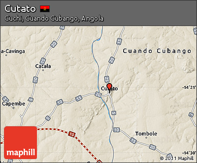 Shaded Relief Map of Cutato