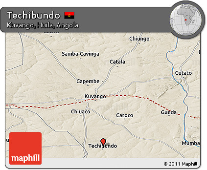 Shaded Relief Panoramic Map of Techibundo