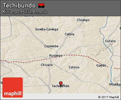 Shaded Relief Panoramic Map of Techibundo