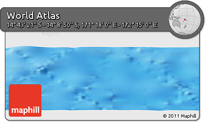 Physical Panoramic Map of the Area around 14° 26' 6" S, 171° 46' 30" E