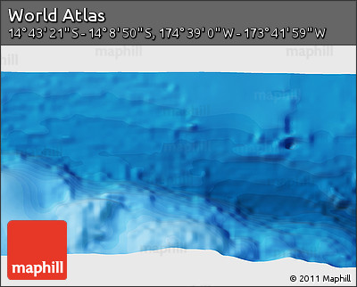 Political 3D Map of the Area around 14° 26' 6" S, 174° 10' 30" W