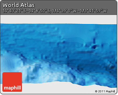 Political 3D Map of the Area around 14° 26' 6" S, 174° 10' 30" W
