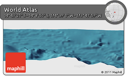 Satellite Panoramic Map of the Area around 14° 26' 6" S, 174° 10' 30" W