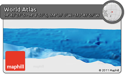 Shaded Relief Panoramic Map of the Area around 14° 26' 6" S, 174° 10' 30" W