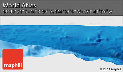 Shaded Relief Panoramic Map of the Area around 14° 26' 6" S, 174° 10' 30" W