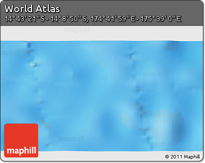Physical 3D Map of the Area around 14° 26' 6" S, 175° 10' 30" E