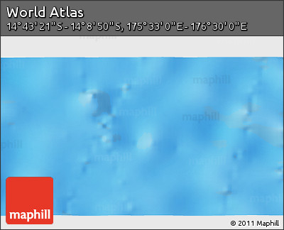 Physical 3D Map of the Area around 14° 26' 6" S, 176° 1' 30" E