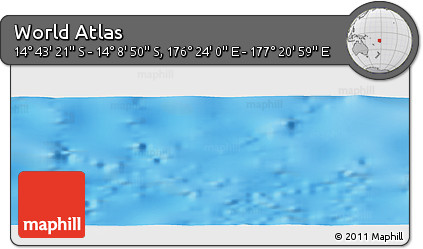 Physical Panoramic Map of the Area around 14° 26' 6" S, 176° 52' 30" E