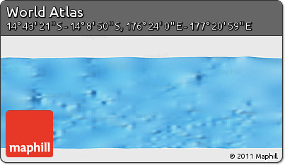Physical Panoramic Map of the Area around 14° 26' 6" S, 176° 52' 30" E