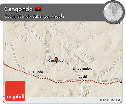 Shaded Relief 3D Map of Cangondo