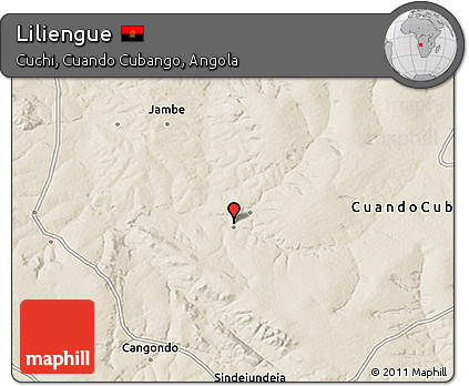 Shaded Relief 3D Map of Liliengue