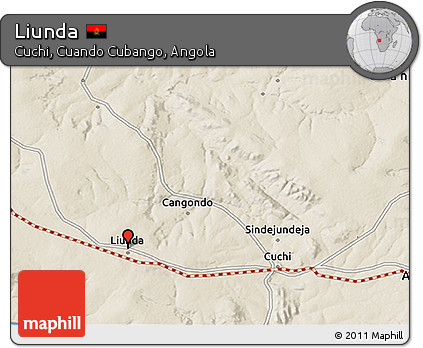 Shaded Relief 3D Map of Liunda