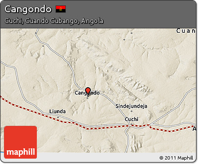 Shaded Relief 3D Map of Cangondo