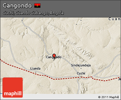 Shaded Relief 3D Map of Cangondo